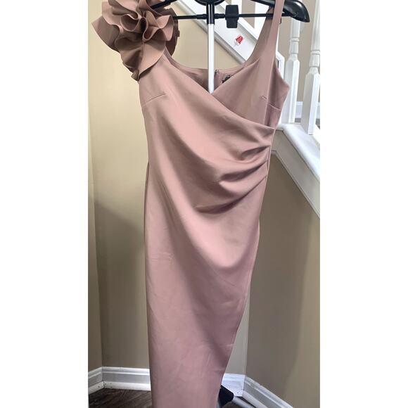 Sam And Jess Floral Applique Sleeveless Evening Gown - ACORN CHESTNUT Size 6 - Picture 9 of 15